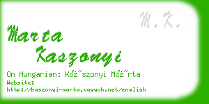 marta kaszonyi business card